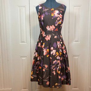 H&M Cotton Fit and Flare Floral Dress Sz 8